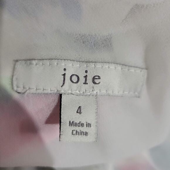 Joie Cinthia Halter Dress White Silk Watercolor Print Handkerchief Midi Slip 4 - Picture 6 of 16